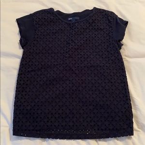 GAP Kids navy blue eyelet t-shirt